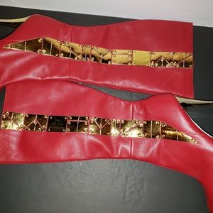 Miss Tina (Tina Knowles) high heel red boots